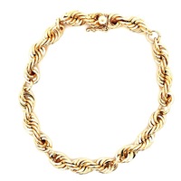 14kt Yellow Gold 8" 6.5mm Rope Link Bracelet