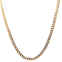 10kt Yellow Gold 26" 4mm Diamond Cut Curb Link Chain 