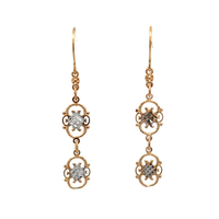 14kt Two Tone Dangling Earrings 