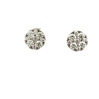 14kt White Gold 1.00ct tw Diamond Cluster Earrings