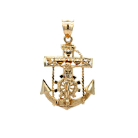 10kt Yellow Gold Crucifix Anchor Pendant