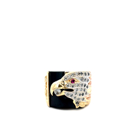 14kt Yellow Gold CZ Eagle Ring 