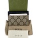 Gucci GG Canvas Card Wallet Beige Black