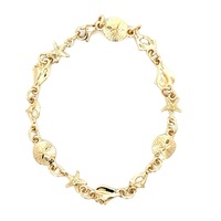 14kt Yellow Gold 7" Sea Shell Bracelet