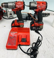 Milwaukee 2 Tool Set 2960-20, 2804-20, 2 Batteries and Charger