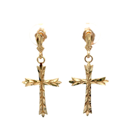 10kt Yellow Gold Dangling Cross Earrings