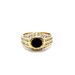 18kt Yellow Gold .50ct tw Diamond & Black Stone Ring