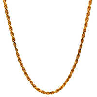 Sterling Silver Gold Plated 20" 2.25mm Rope Chain