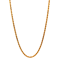 Sterling Silver Gold Plated 20" 2.25mm Rope Chain