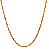 Sterling Silver Gold Plated 24" 1.5mm Rope Chain