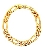 Sterling Silver Gold Plated 9" 10mm Cuban Link Bracelet