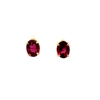 14kt Yellow Gold Purple Stone Stud Earrings