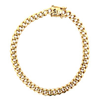 10kt Yellow Gold 10" 7mm Cuban Link Bracelet 