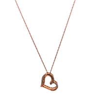 10kt Rose Gold .10ct tw Diamond Heart Pendant & Chain