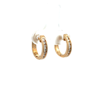 14kt Yellow Gold .35ct tw Diamond Huggie Hoop Earrings 