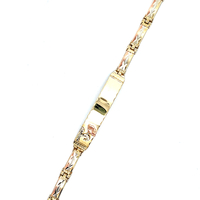 14kt Tri-Color 8" 9mm Name Plate Bracelet