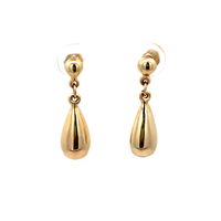 10kt Yellow Gold Teardrop Dangling Earrings 