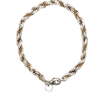 Tiffany & Co. 7" Sterling Silver 18K Yellow Gold Twisted Rope Chain Bracelet