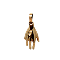 14kt Yellow Gold Hand With Cross Pendant 