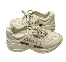 Children's Rhyton Gucci logo leather sneaker