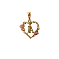 14kt Two Tone "A" Heart Pendant