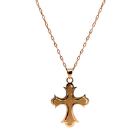 14kt YG Cross Pendant With Chain