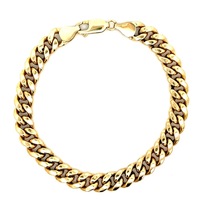 14kt Yellow Gold 7.5" 7.5mm Hollow Miami Cuban Link Bracelet