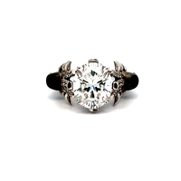 10kt White Gold CZ Ring with Skulls