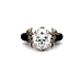 10kt White Gold CZ Ring with Skulls