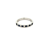 18kt White Gold .20ct tw Diamond & Blue Stone Band Ring