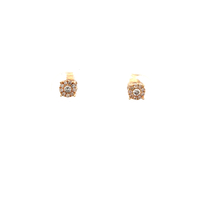 10kt Yellow Gold Green Stone Stud Earrings