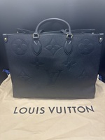 Louis Vuitton On the Go MM Monogram Leather Shoulder Tote Bag Black 