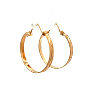 14kt Yellow Gold Diamond Cut Hoop Earrings