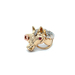 14kt Tri-Color CZ Horse Ring