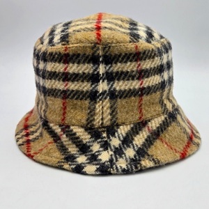Burberry London Wool Check Bucket Hat 