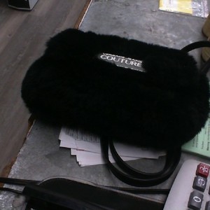 Versace Faux Fur Black Handbag 