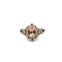 14kt White Gold .75ct tw Diamond & Morganite Disney Princess Aurora Ring