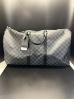 Louis Vuitton Keepall Bandouliere 55 Damier Graphite Canvas Duffle Bag 