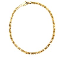 14kt Yellow Gold 7" 3mm Hollow Rope Bracelet