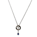 14kt White Gold Diamond & Purple Stone Pendant With Chain