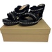 Christian Louboutin Voltinoudou Black Cruise Raffia Spike Wedge