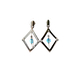 14kt White Gold CZ & Blue Stone Dangling Earrings