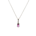 10kt White Gold Pink Stone Pendant With Chain 