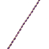 14kt Yellow Gold 7." 4mm Purple Stone Bracelet 