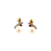 14kt Yellow Gold CZ & Pearl Earrings