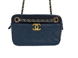 Chanel Lambskin Quilted Camera Case Blue