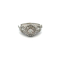 14kt White Gold 1.00ct tw Diamond Cluster Ring 
