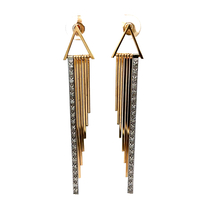 14kt Yellow Gold CZ Dangling Earrings