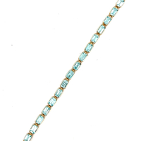 14kt Yellow Gold 7" Light Blue Stone Bracelet