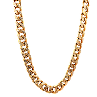 10kt Yellow Gold 24" 9.5mm Diamond Cut Curb Link Chain